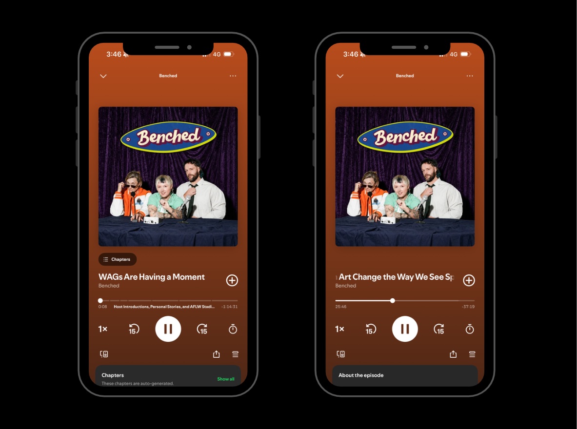 Benched social media templates on phones